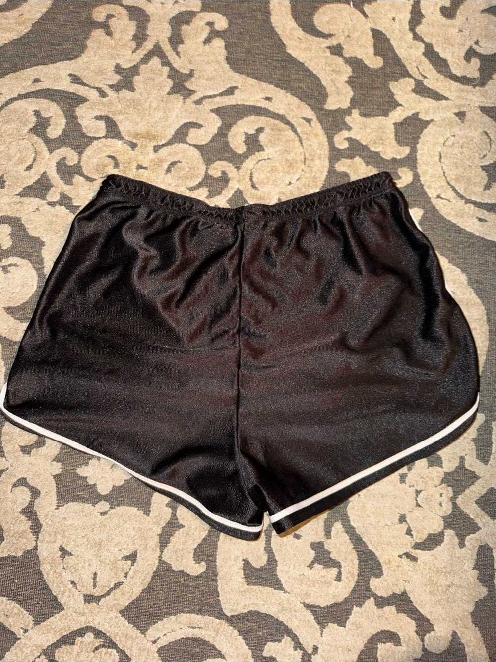 Vintage American apparel Black Women's Athletic Shorts with White Trim - Picture 2 of 4